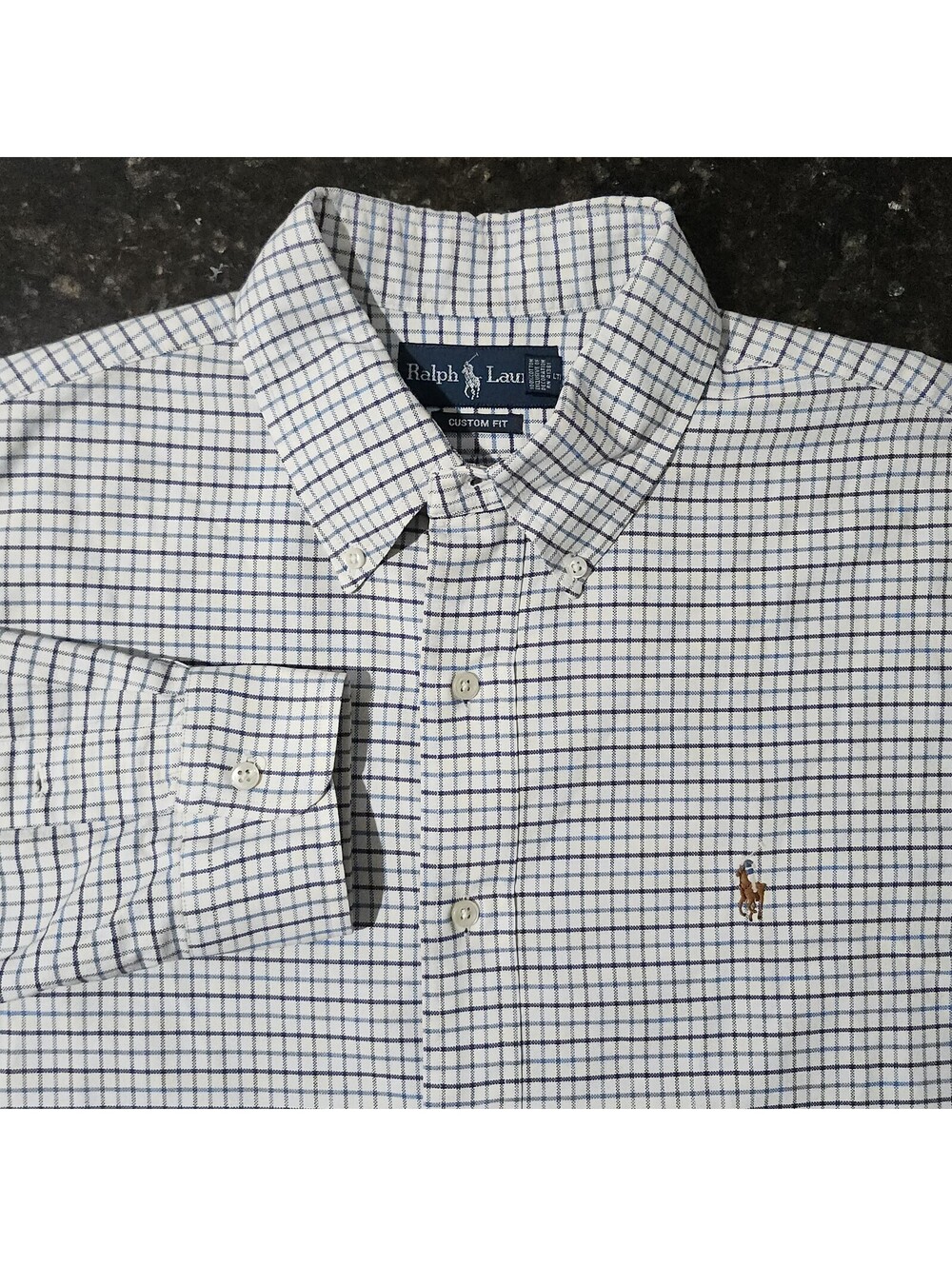 Polo Ralph Lauren Custom Fit Tattersall Button Down Oxford Grid Plaid Check